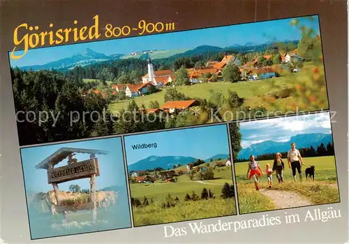 AK / Ansichtskarte 73839813 Goerisried_Goerisried Panorama Wildberg Wanderweg Grusstafel Goerisried Goerisried
