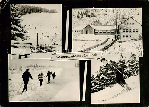 AK / Ansichtskarte Lerbach_Harz Wintersportplatz Skiwanderung Skihang Gasthaus Eislaufen Lerbach Harz