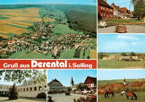 AK / Ansichtskarte Derental Luftaufnahme Ortsmotive Sportanlagen Ortszentrum Schule Derental