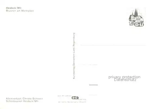 AK / Ansichtskarte Heideck_Mittelfranken Brunnen am Marktplatz Heideck Mittelfranken