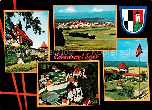 AK / Ansichtskarte Hohenberg_Eger Burg Luftbild Panorama Wappen Hohenberg Eger