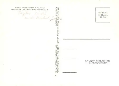 AK / Ansichtskarte Hohenberg_Eger Burg Luftbild Panorama Wappen Hohenberg Eger