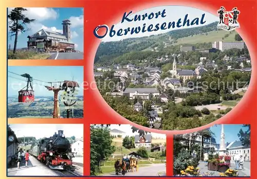 AK / Ansichtskarte Oberwiesenthal_Erzgebirge Hotel Seilbahn Bahn Panorama Postkutsche Marktplatz Oberwiesenthal Erzgebirge