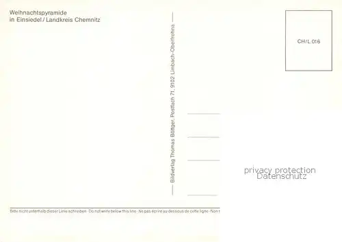 AK / Ansichtskarte Einsiedel_Chemnitz Weihnachtspyramide Einsiedel Chemnitz