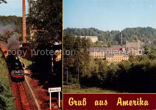 AK / Ansichtskarte Arnsdorf_Rochlitz__Sachsen OT Amerika Dampfeisenbahn Panorama 