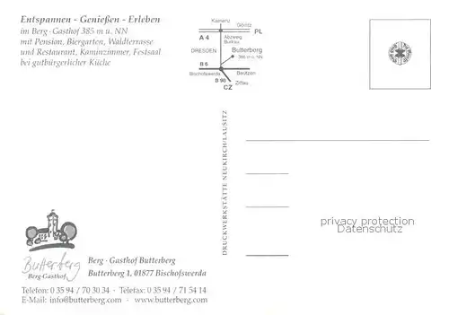 AK / Ansichtskarte Bischofswerda Butterberg Berg Gasthof Bischofswerda