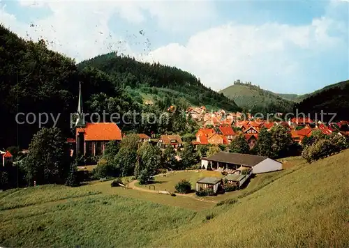 AK / Ansichtskarte Sieber_Herzberg_am_Harz Panorama Kirche 