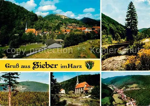 AK / Ansichtskarte Sieber_Herzberg_am_Harz Panorama Teilansichten Kirche Bruecke 