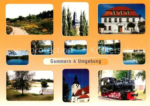 AK / Ansichtskarte Gommern Teilansichten Rathaus Kirche Dampflok Gommern
