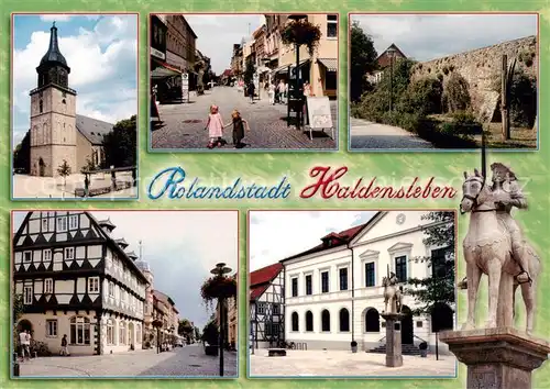 AK / Ansichtskarte Haldensleben St Marien Kirche Hagenstrasse Stadtmauer Kuehnesches Haus Rathaus Roland Haldensleben