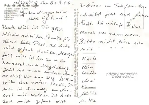 AK / Ansichtskarte Haldensleben St Marien Kirche Hagenstrasse Stadtmauer Kuehnesches Haus Rathaus Roland Haldensleben