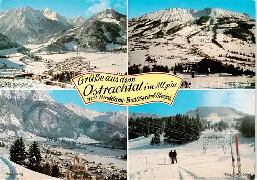 AK / Ansichtskarte  Hindelang mit Bad Oberdorf Oberjoch und Iseler Skigebiet Hindelang