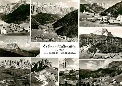 AK / Ansichtskarte 73840001 Selva_Gardena_Wolkenstein_Dolomiti_IT Teilansichten Gondelbahn Groednertal 