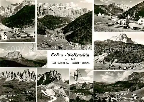 AK / Ansichtskarte  Selva_Gardena_Wolkenstein_Dolomiti_IT Teilansichten Gondelbahn Groednertal 