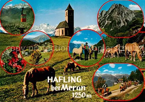 AK / Ansichtskarte  Hafling_Avelengo-Falzeben_IT Gondelbahn Kirche Haflinger Panorama 