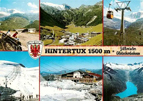 AK / Ansichtskarte 73840008 Hintertux_Zillertal Panorama Teilansichten Zillertaler Gletscherbahnen Bergsee Hintertux_Zillertal