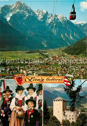 AK / Ansichtskarte 73840015 Lienz__Tirol Panorama Gondelbahn Spitzkofel Lienzer Trachten Schloss Bruck 