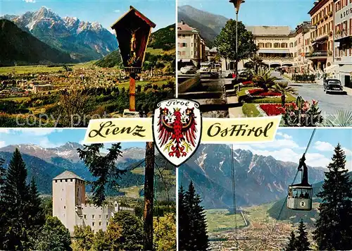 AK / Ansichtskarte 73840020 Lienz__Tirol Panorama mit Spitzkofel Stadtplatz Schloss Bruck Zettersfeld Bahn 