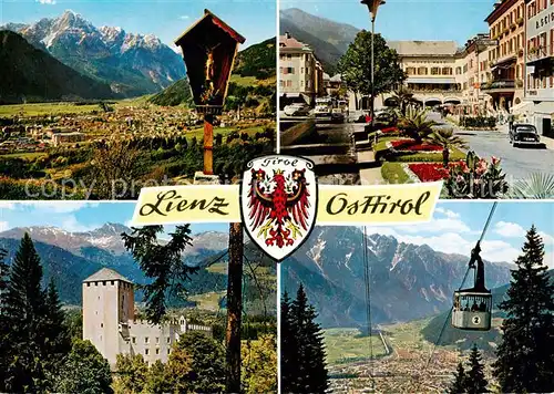 AK / Ansichtskarte  Lienz__Tirol Panorama mit Spitzkofel Stadtplatz Schloss Bruck Zettersfeld Bahn 