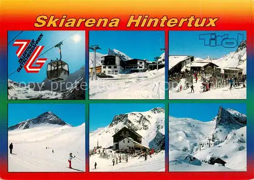 AK / Ansichtskarte  Hintertux_Zillertal Gletscherbahn Bergstation Sommerberg Alm Tuxer Ferner Haus Schiabfahrt mit Olperer Spanagelhaus Gletscherbahn mit Laermstange Hintertux_Zillertal