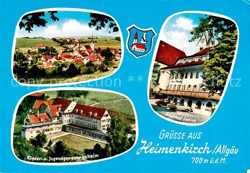 AK / Ansichtskarte 73840040 Heimenkirch Panorama Kinder und Jugendgenesungsheim Gasthof Sonne Heimenkirch
