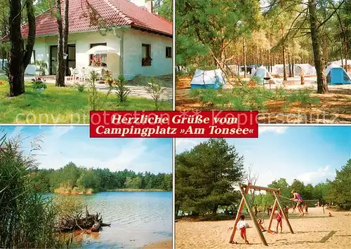 AK / Ansichtskarte  Klein_Koeris Campingplatz Am Tonsee Rezeption Badesee Strand mit Spielplatz Klein_Koeris