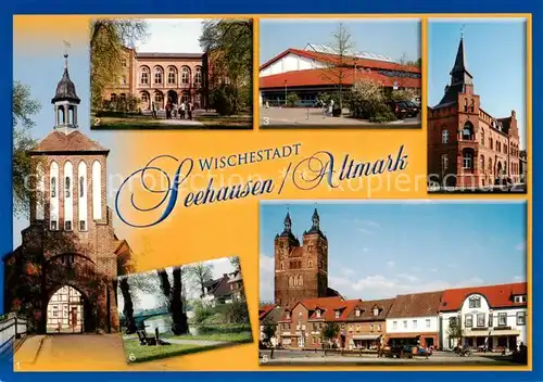 AK / Ansichtskarte  Seehausen_Altmark Beustertor Gymnasium Wischeladhalle Rathaus Grosse Bruederstrasse St Petrikierche Aland Seehausen Altmark