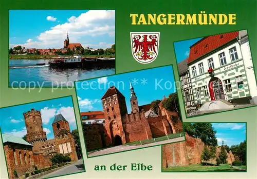 AK / Ansichtskarte  Tangermuende Panorama Schloss Eingang Apotheke Tangermuende