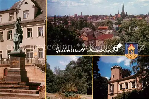 AK / Ansichtskarte  Hainichen_Sachsen CF Gellert Denkmal Teilansicht Im Stadtpark Gellertmuseum Hainichen Sachsen