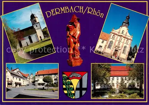 AK / Ansichtskarte  Dermbach_Thueringen_Rhoen Ev Kirche Rhoen Paulus Kath Kirche Markt Schloss Dermbach_Thueringen_Rhoen