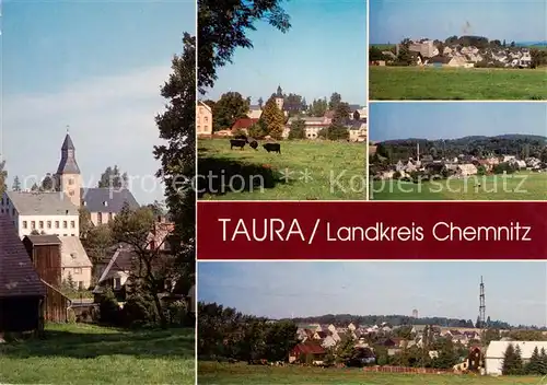 AK / Ansichtskarte  Taura_Burgstaedt Kirche Teilansichten Blick zum Taurastein 