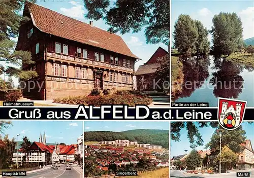 AK / Ansichtskarte  Alfeld_Leine Heimatmuseum Leinepartie Hauptstrasse Sindelberg Markt Alfeld_Leine