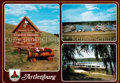 AK / Ansichtskarte 73840171 Artlenburg Hinweistafel Yachthafen und Schiffsanleger Artlenburg