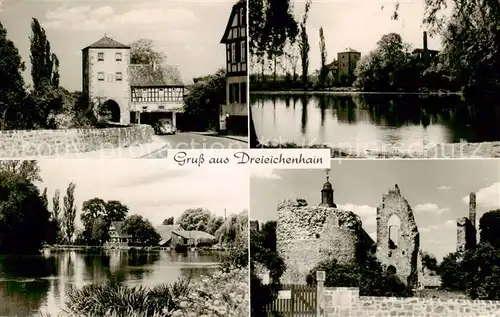 AK / Ansichtskarte 73840193 Dreieichenhain Burg Teich Ruine Dreieichenhain