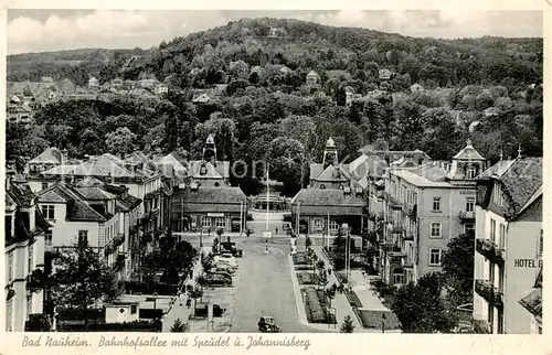 AK / Ansichtskarte 73840194 Bad_Nauheim Bahnhofsallee mit Sprudel und Johannisberg Bad_Nauheim