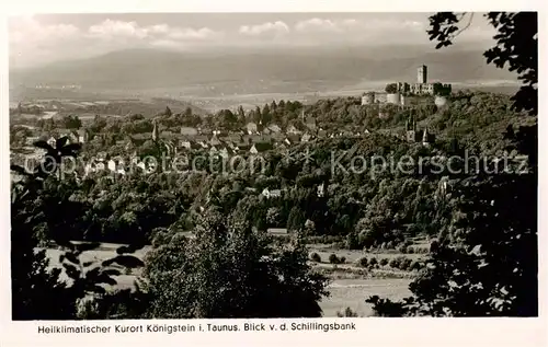 AK / Ansichtskarte  Koenigstein__Taunus Blick von der Schillingsbank mit Schloss 