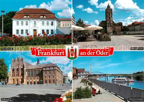 AK / Ansichtskarte 73840213 Frankfurt_Oder Kleist Haus Marienkirche Rathaus Uferpromenade Frankfurt Oder