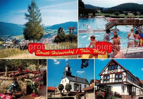 AK / Ansichtskarte Struth Helmershof Panorama Schwimmbad Dorfbrunnen Kirche Gemeindehaus Struth Helmershof