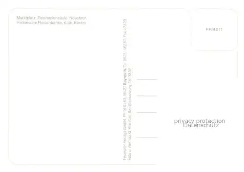 AK / Ansichtskarte Neustadt_Orla Marktplatz Postmeilensaeule Neustadt Hist Fleischbaenke Kath Kirche Neustadt_Orla