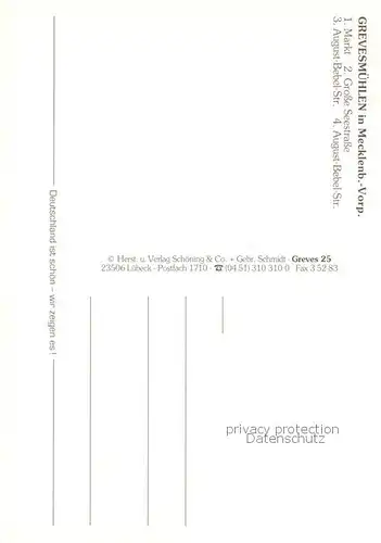 AK / Ansichtskarte Grevesmuehlen Markt Grosse Seestrasse August Bebel Strasse Grevesmuehlen