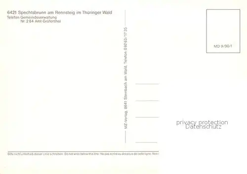 AK / Ansichtskarte Spechtsbrunn Panorama Wegweiser Kirche Strassenpartie Spechtsbrunn