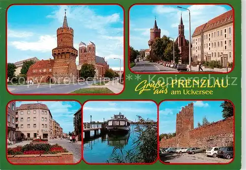 AK / Ansichtskarte Prenzlau Schloss Kirche Marktplatz Schiffsanleger Stadtmauer Prenzlau