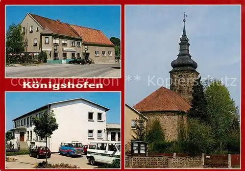 AK / Ansichtskarte Koenigshofen_Eisenberg Gasthaus zur Heide Mehrzweckgebaeude Kirche Koenigshofen Eisenberg