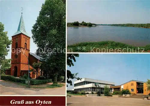 AK / Ansichtskarte Oyten Kirche Oytener See Gebaeude Oyten