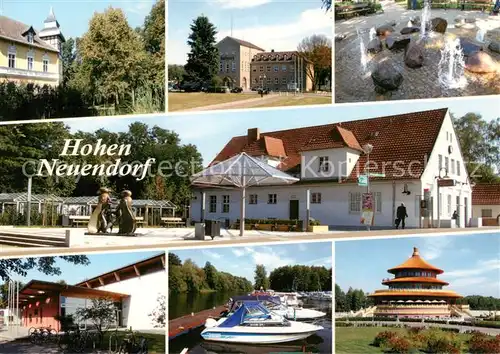 AK / Ansichtskarte Hohen_Neuendorf Laenderinstitut fuer Bienenkunde Rathaus Brunnen Bahnhofsplatz Stadthalle Sportboothafen Himmelspagode Hohen Neuendorf