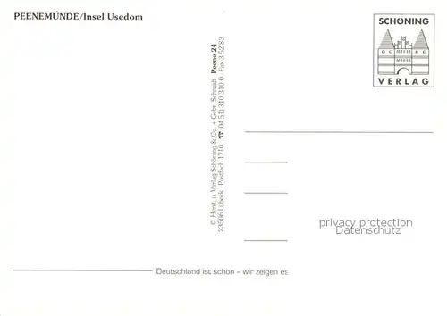 AK / Ansichtskarte Peenemuende Rakete Ausflugsboot Jagdflugzeug Kapelle Peenemuende