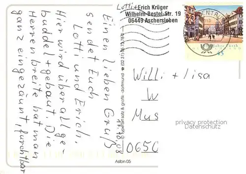 AK / Ansichtskarte Aschersleben Rathaus Johannistorturm Herrenbreite Erker Rondell Margarethenkirche Aschersleben