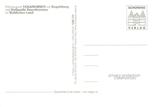 AK / Ansichtskarte Volkmarsen mit Kugelsburg und Heilquelle Sauerbrunnen im Waldecker Land Volkmarsen
