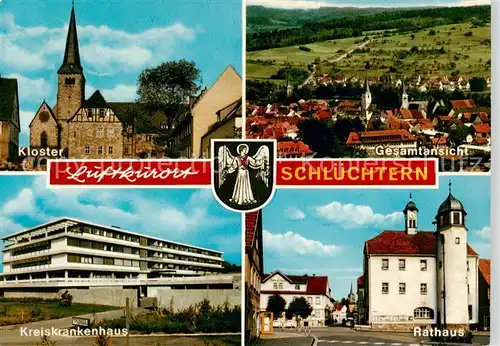 AK / Ansichtskarte Schluechtern Kloster Panorama Kreiskrankenhaus Rathaus Schluechtern