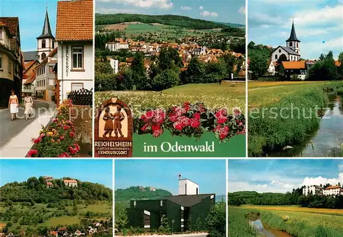 AK / Ansichtskarte Reichelsheim_Odenwald Kirche Panorama Rehaklinik Goettmann Reichelsheim Odenwald